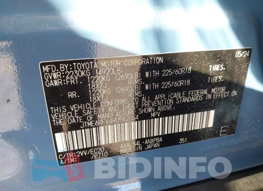 JTME6RFV4RD562064 Photo# 9