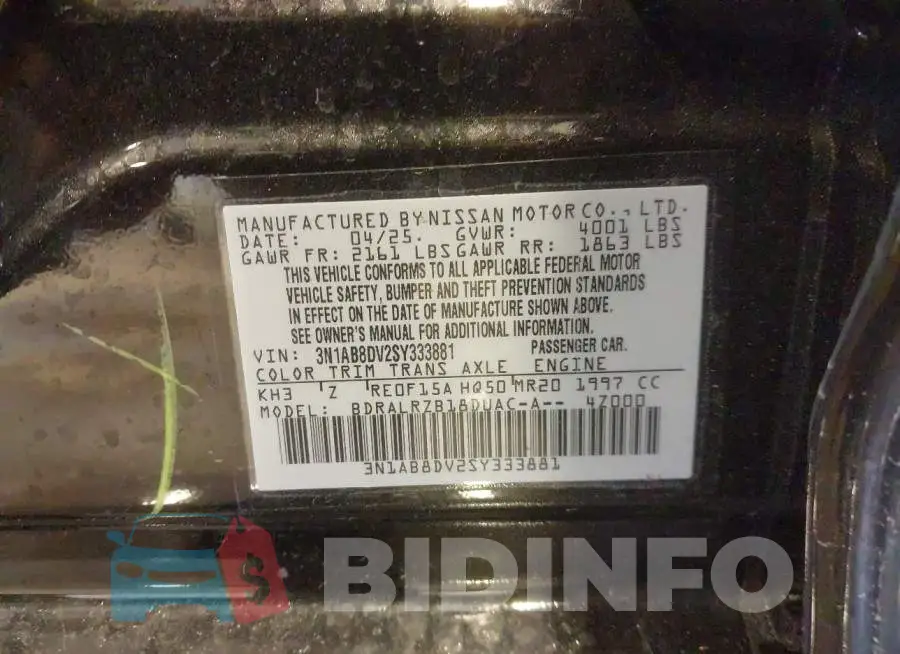 3N1AB8DV2SY333881 Photo# 9