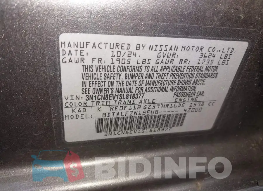 3N1CN8EV1SL818377 Photo# 9