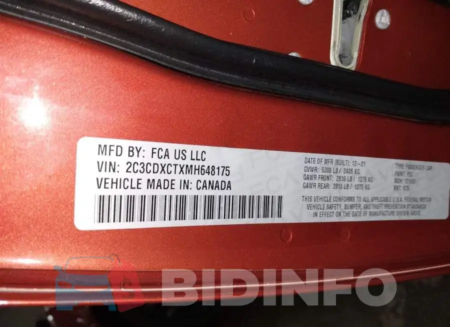 2C3CDXCTXMH648175 Photo# 9