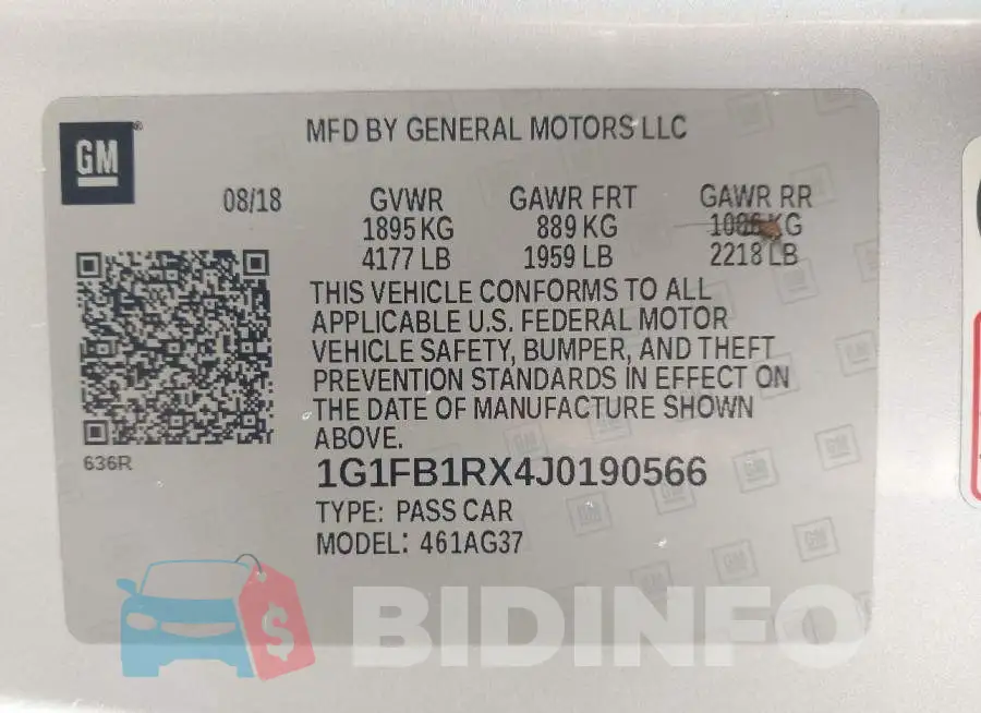 1G1FB1RX4J0190566 Photo# 9