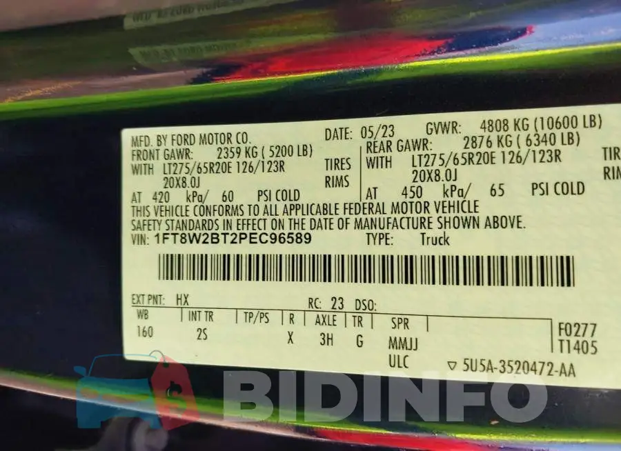 1FT8W2BT2PEC96589 Photo# 8