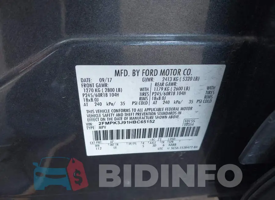 2FMPK3J91HBC65152 Photo# 9