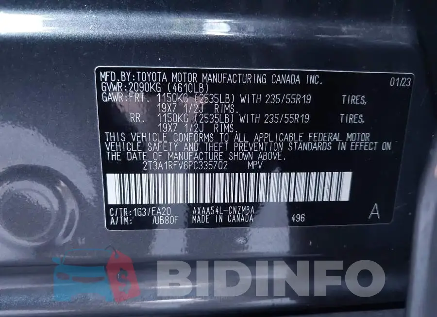 2T3A1RFV6PC335702 Photo# 9