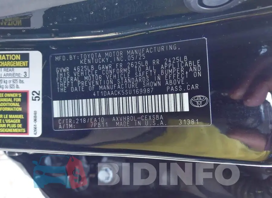 4T1DAACK5SU169987 Photo# 9