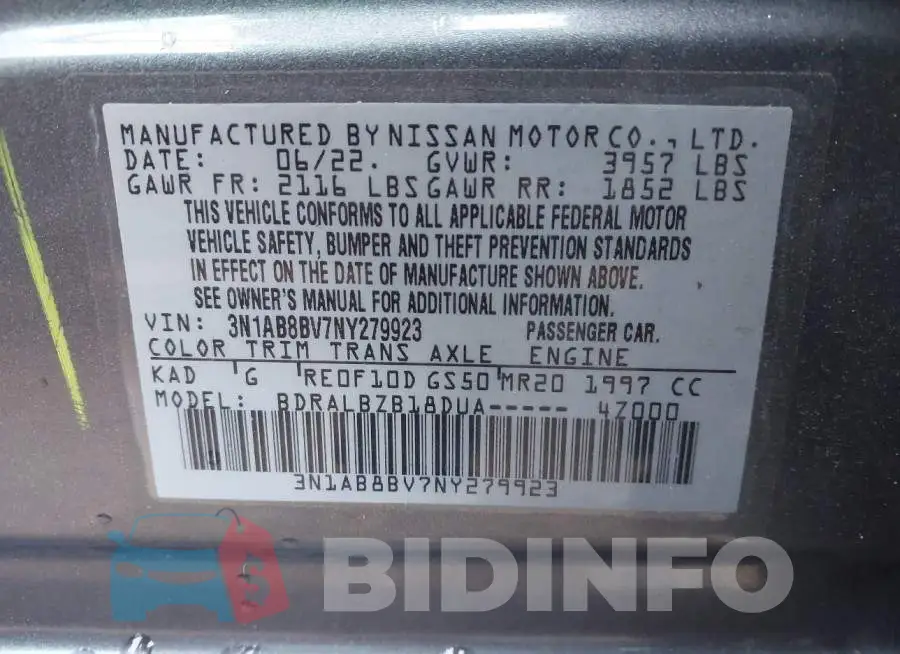 3N1AB8BV7NY279923 Photo# 9