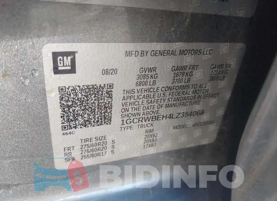 1GCRWBEH4LZ354068 Photo# 9