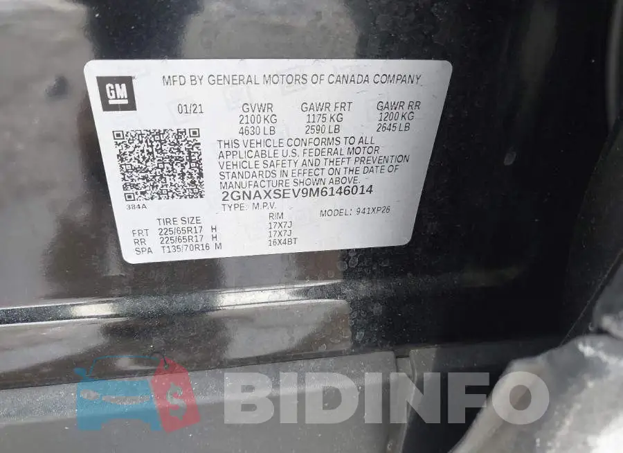 2GNAXSEV9M6146014 Photo# 9