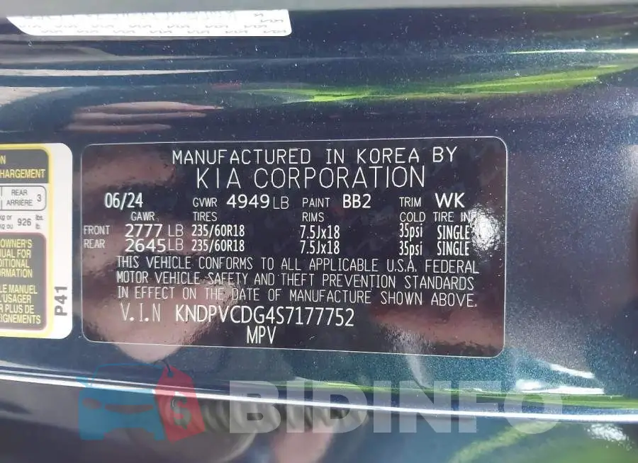 KNDPVCDG4S7177752 Photo# 9