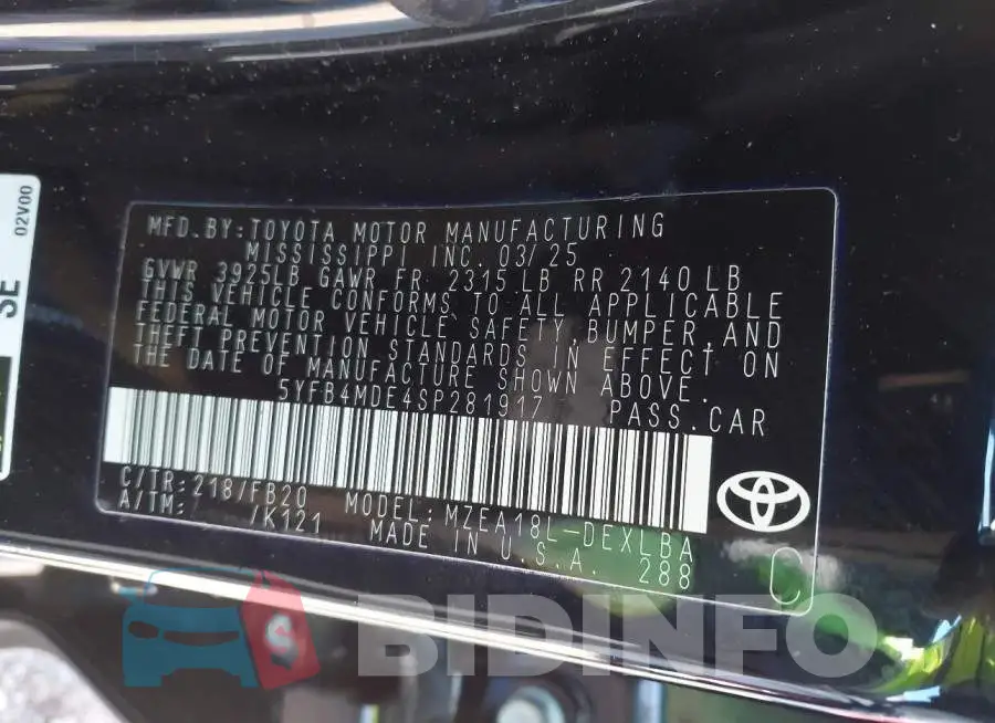 5YFB4MDE4SP281917 Photo# 9