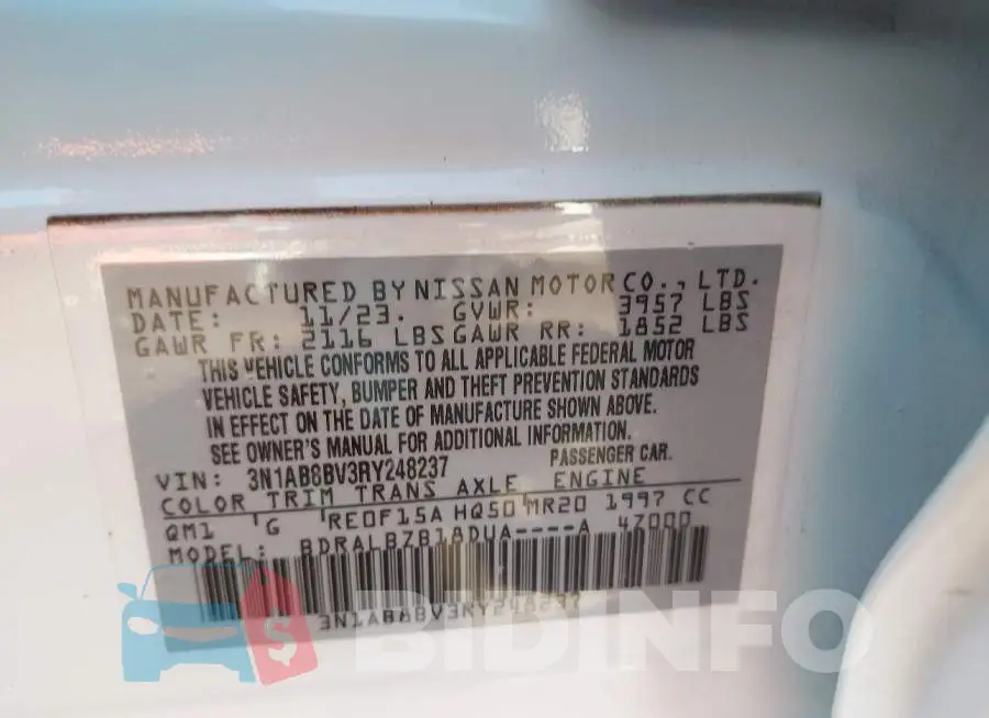 3N1AB8BV3RY248237 Photo# 9