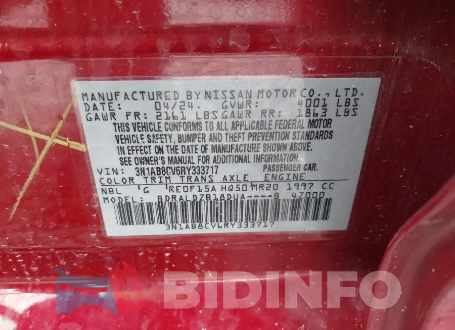 3N1AB8CV6RY333717 Photo# 9