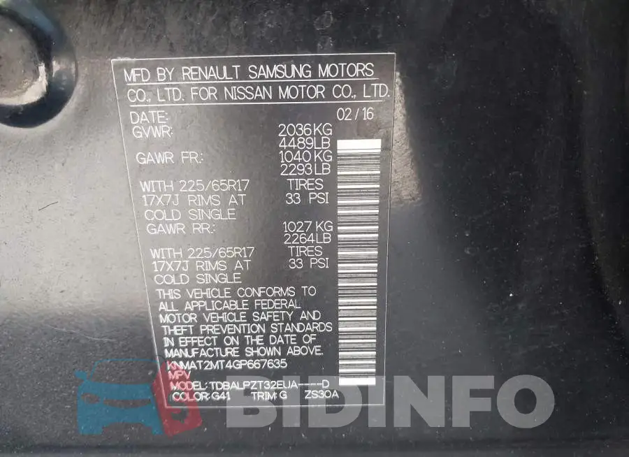 KNMAT2MT4GP667635 Photo# 9