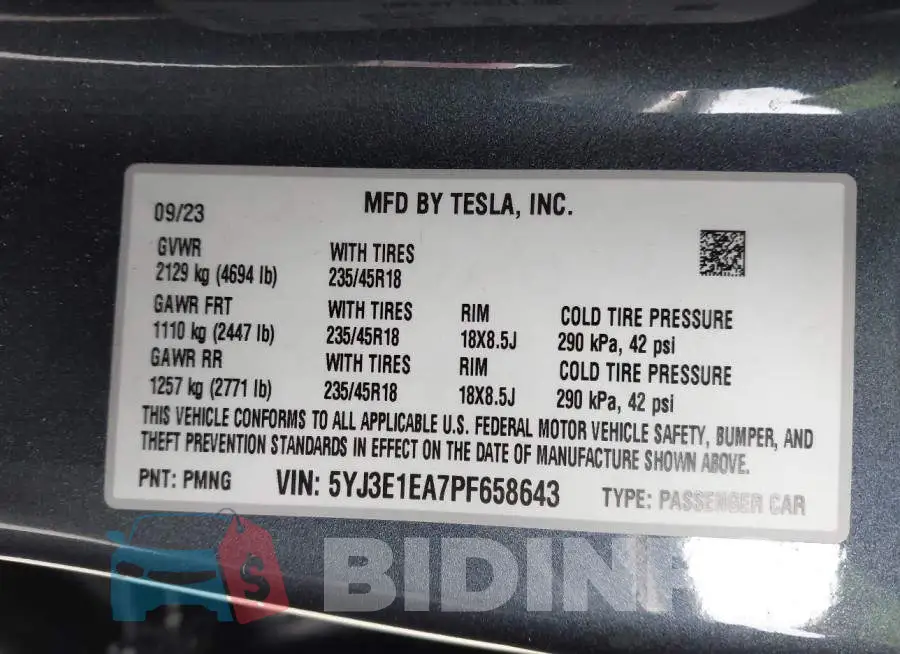 5YJ3E1EA7PF658643 Photo# 9