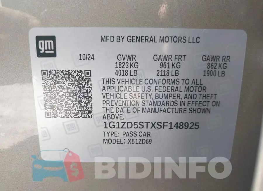 1G1ZD5STXSF148925 Photo# 9