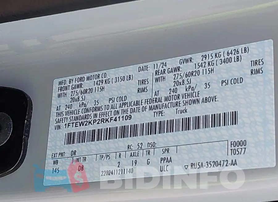 1FTEW2KP2RKF41109 Photo# 9