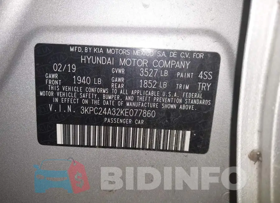 3KPC24A32KE077860 Photo# 9