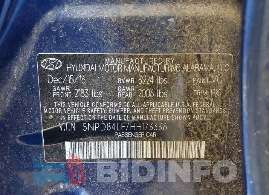 5NPD84LF7HH173336 Photo# 9