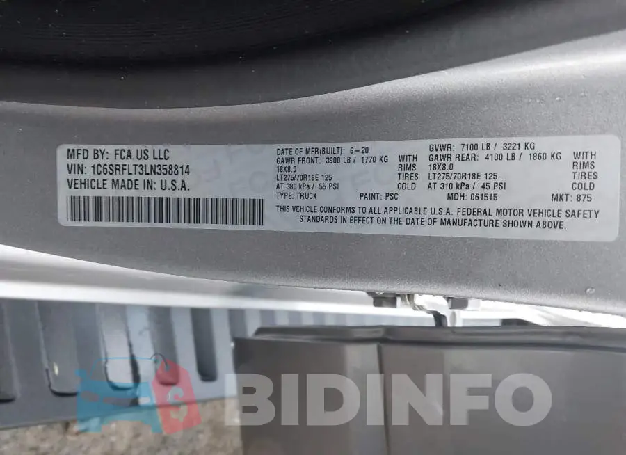 1C6SRFLT3LN358814 Photo# 9