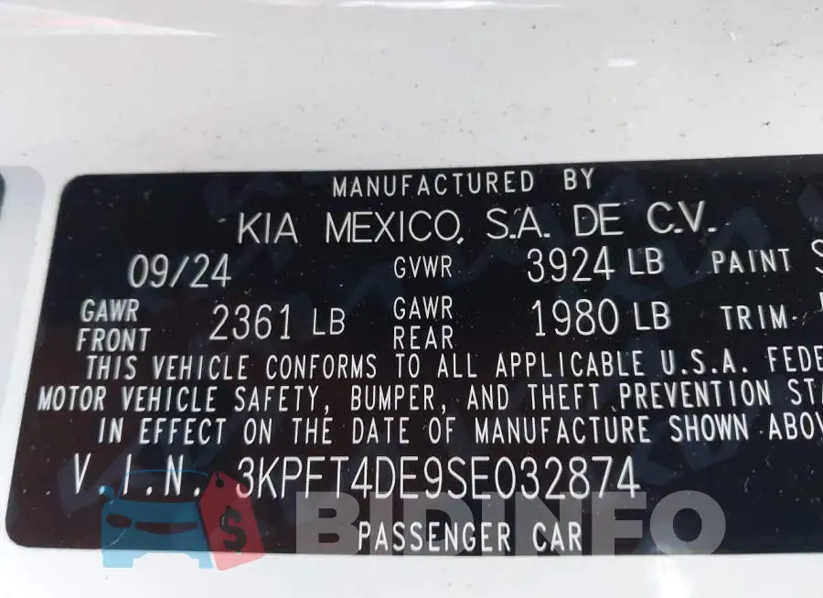 3KPFT4DE9SE032874 Photo# 9