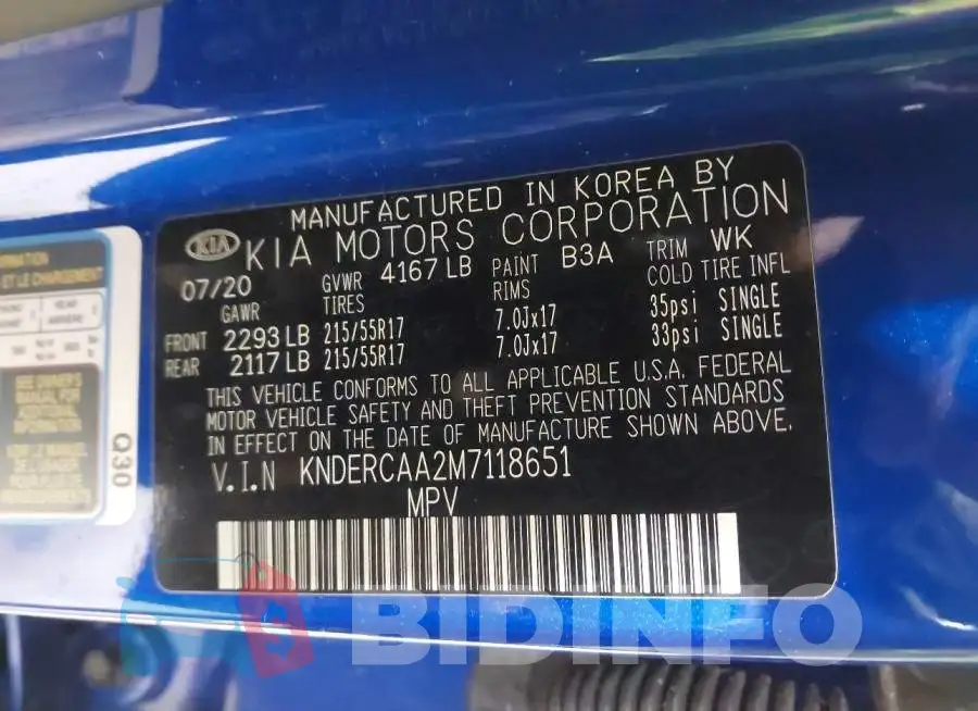 KNDERCAA2M7118651 Photo# 9