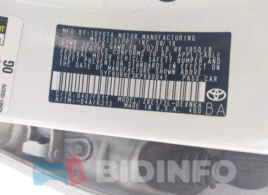 5YFBURHE3KP880041 Photo# 9