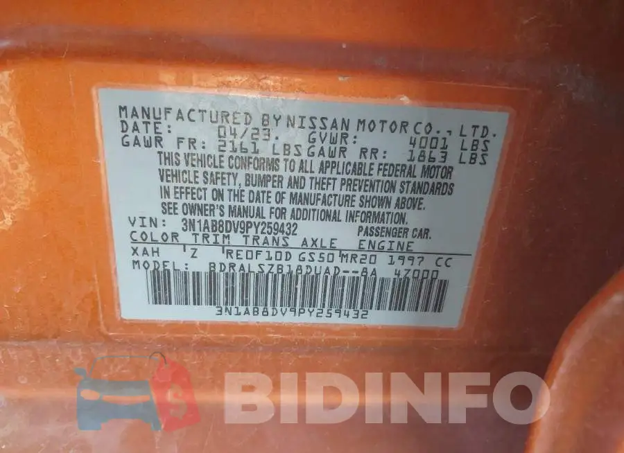 3N1AB8DV9PY259432 Photo# 9
