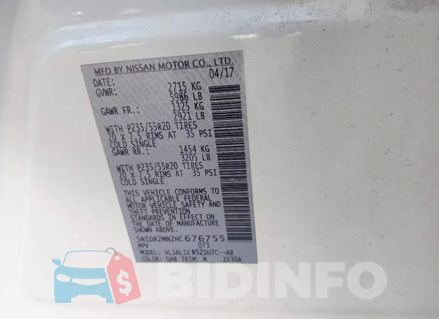 5N1DR2MN2HC676755 Photo# 9