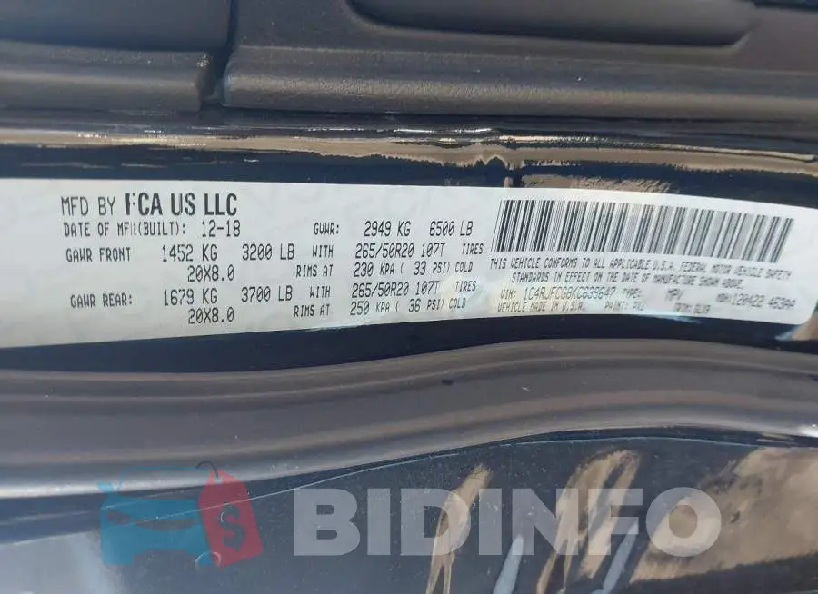 1C4RJFCG8KC639647 Photo# 9