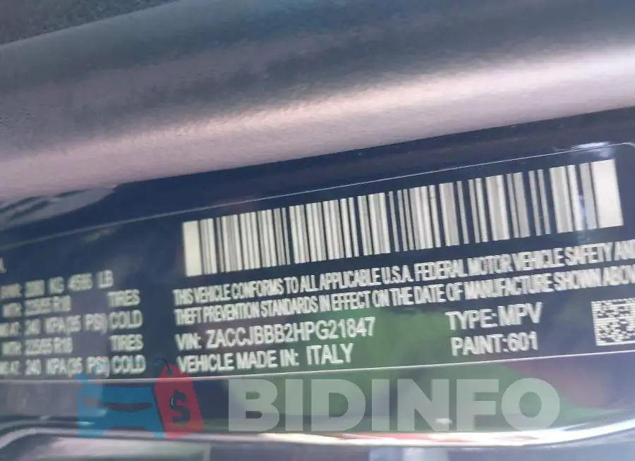 ZACCJBBB2HPG21847 Photo# 9