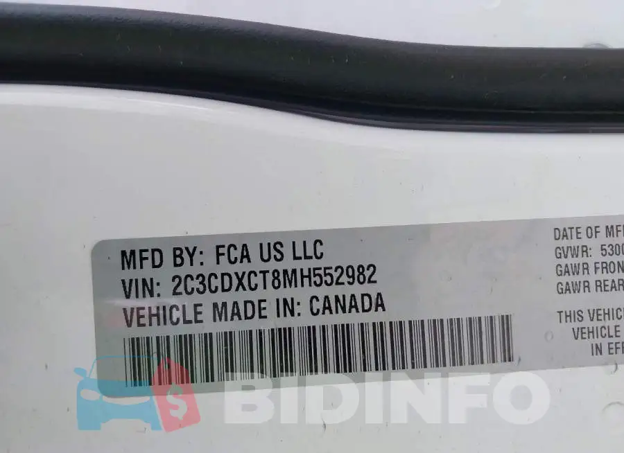 2C3CDXCT8MH552982 Photo# 9