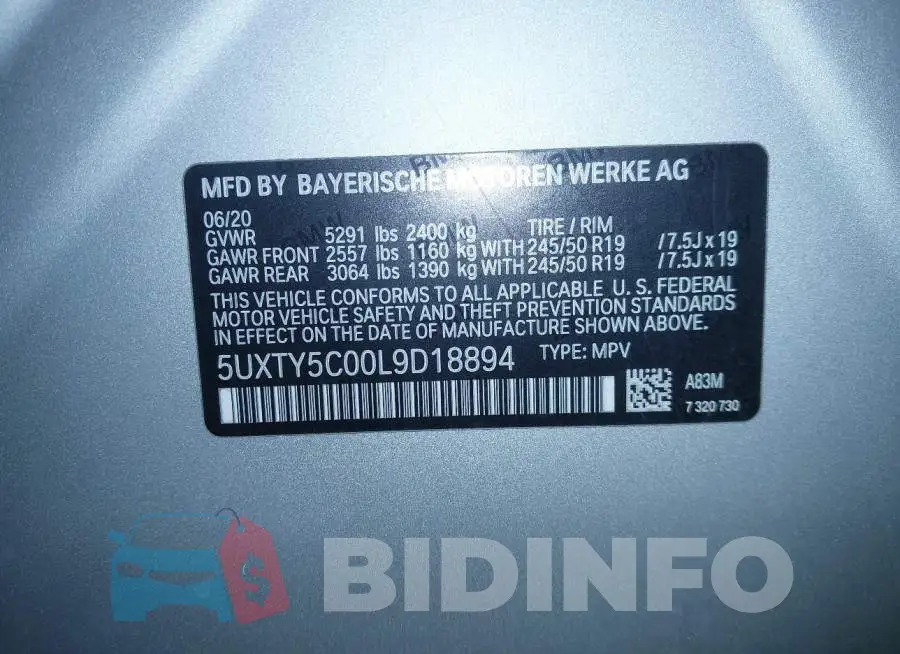 5UXTY5C00L9D18894 Photo# 9