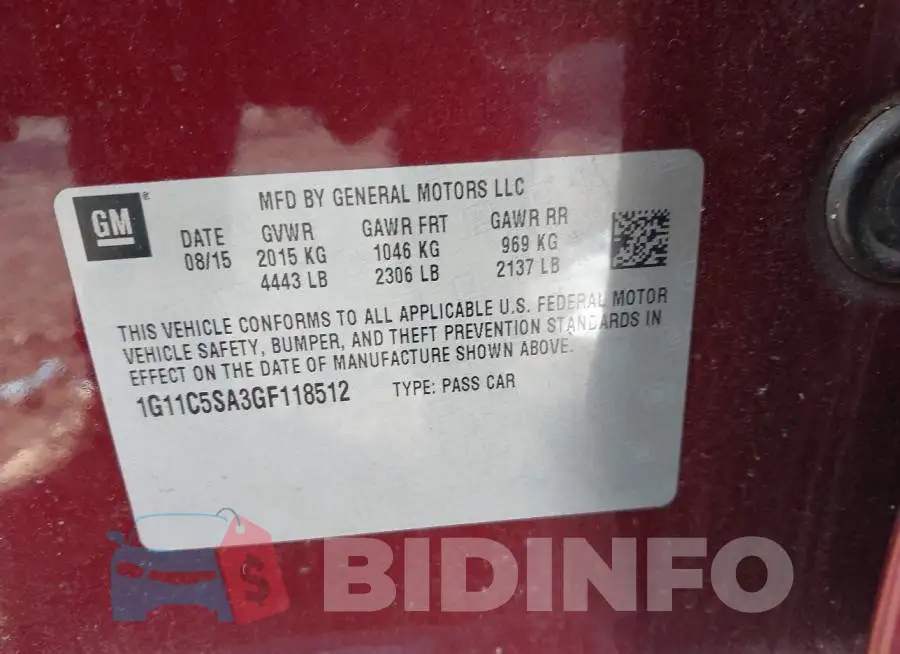 1G11C5SA3GF118512 Photo# 9