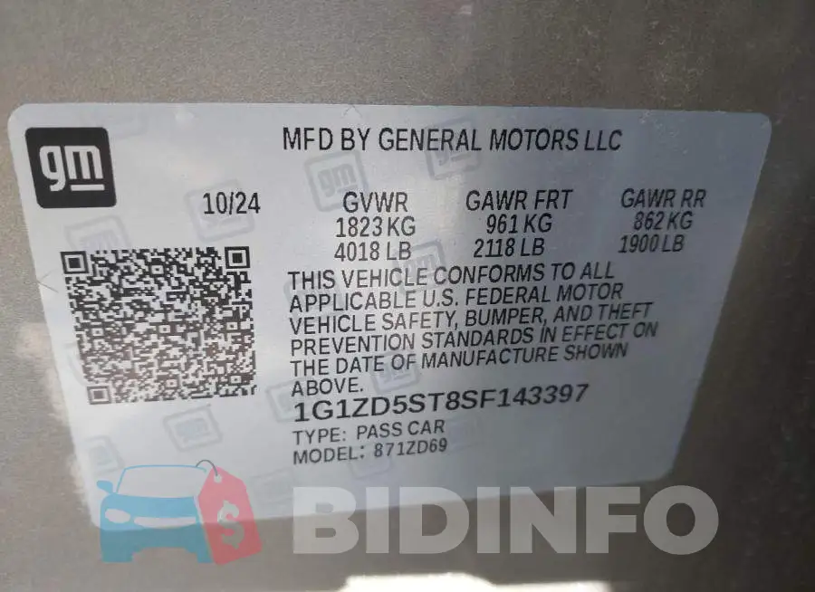 1G1ZD5ST8SF143397 Photo# 9