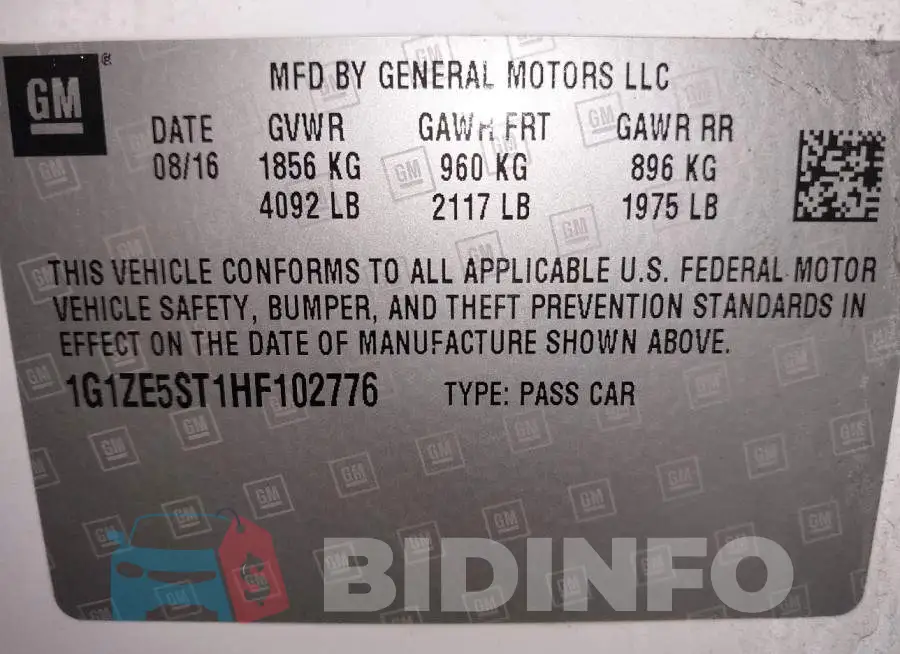 1G1ZE5ST1HF102776 Photo# 9