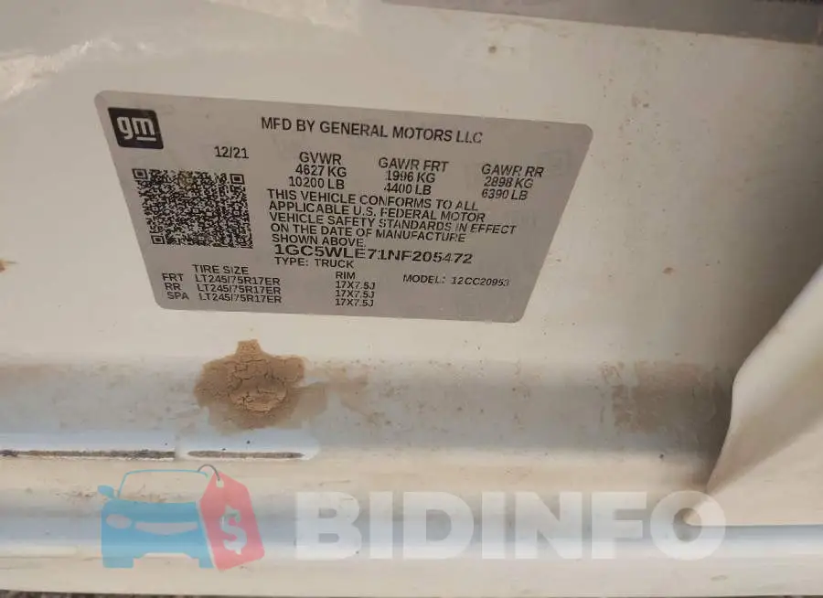 1GC5WLE71NF205472 Photo# 9