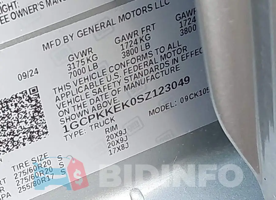 1GCPKKEK0SZ123049 Photo# 9