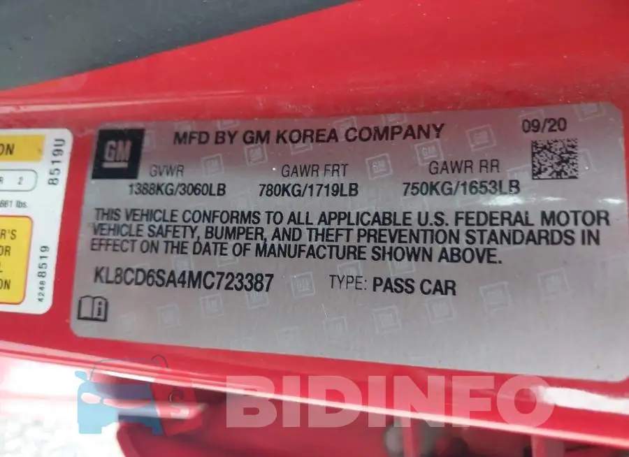 KL8CD6SA4MC723387 Photo# 9