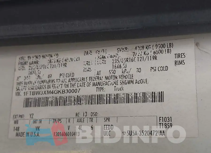 1FTBW3XM4GKB30007 Photo# 9