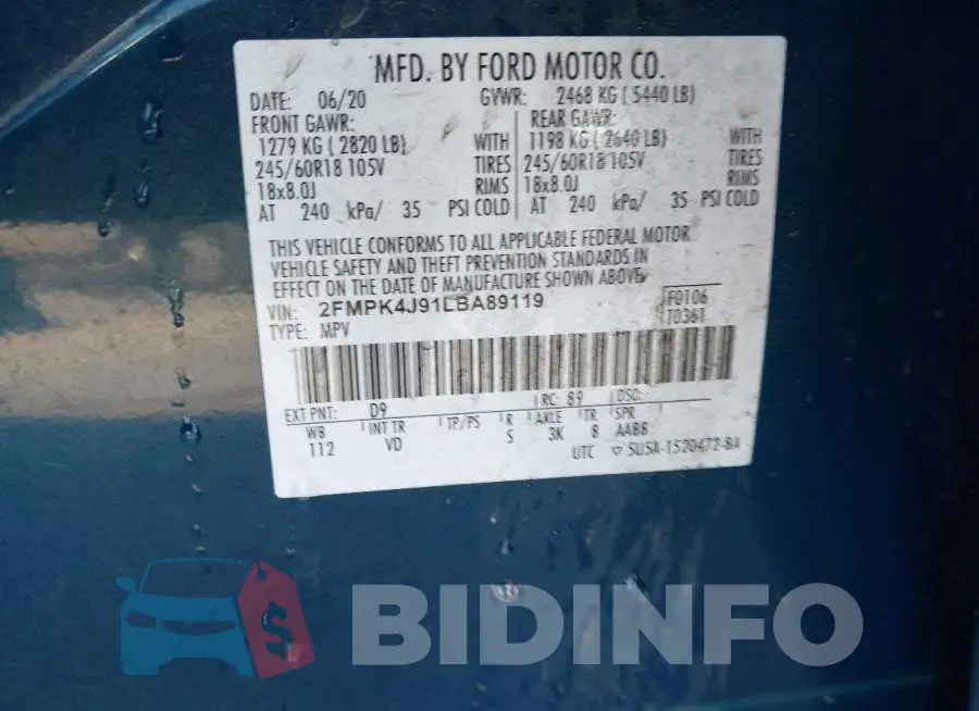 2FMPK4J91LBA89119 Photo# 9