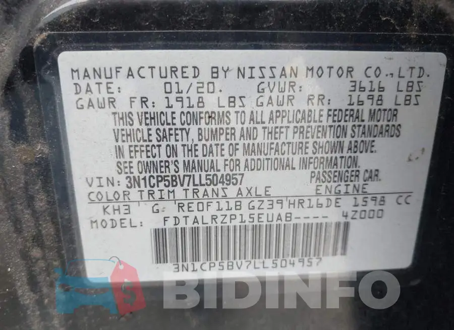 3N1CP5BV7LL504957 Photo# 9