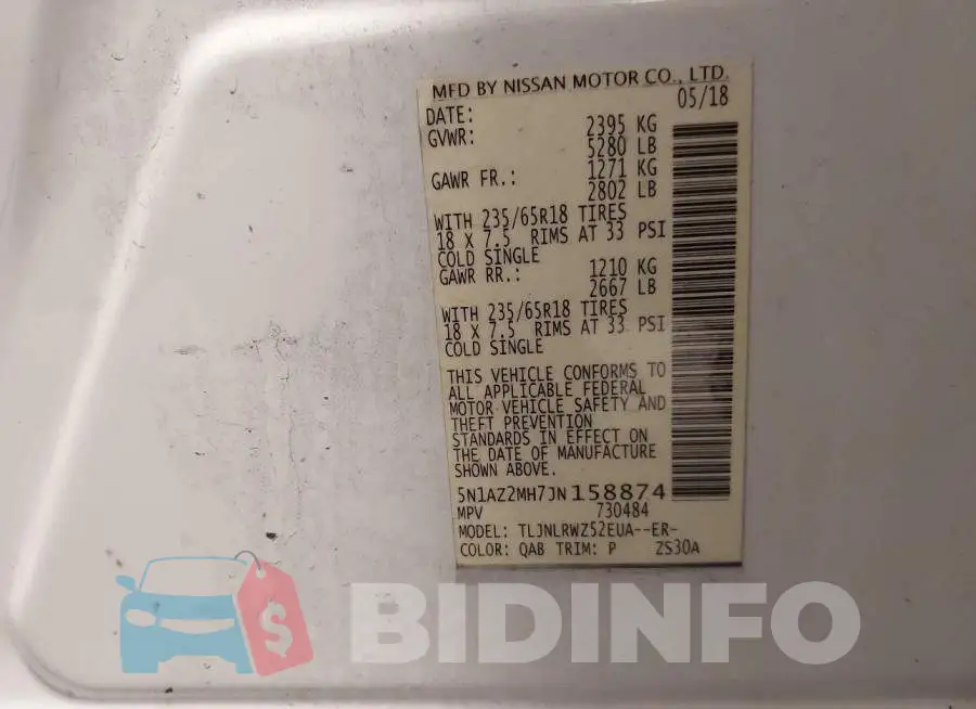 5N1AZ2MH7JN158874 Photo# 9