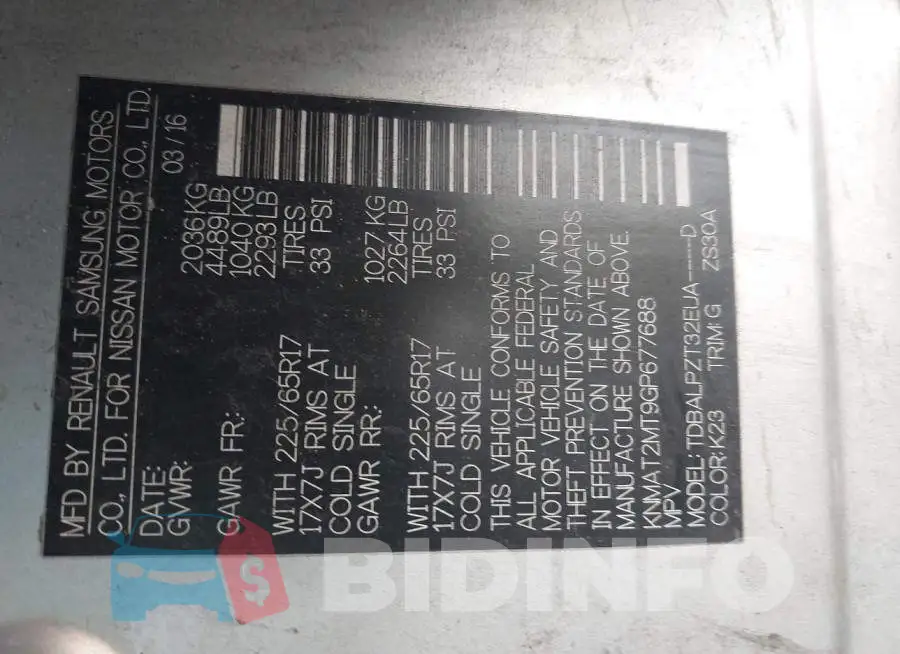 KNMAT2MT9GP677688 Photo# 9
