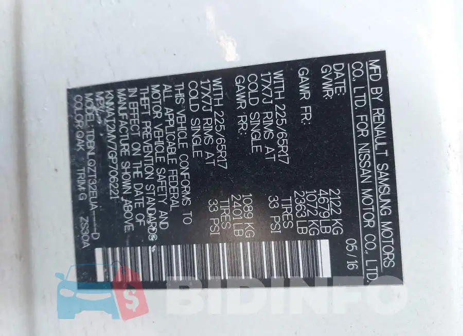 KNMAT2MV7GP706221 Photo# 9