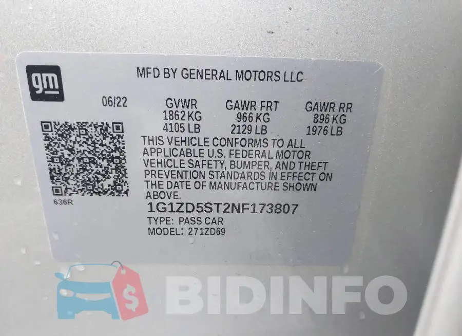 1G1ZD5ST2NF173807 Photo# 9