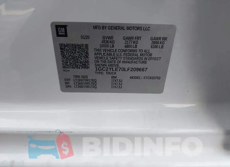 1GC2YLE70LF209667 Photo# 9