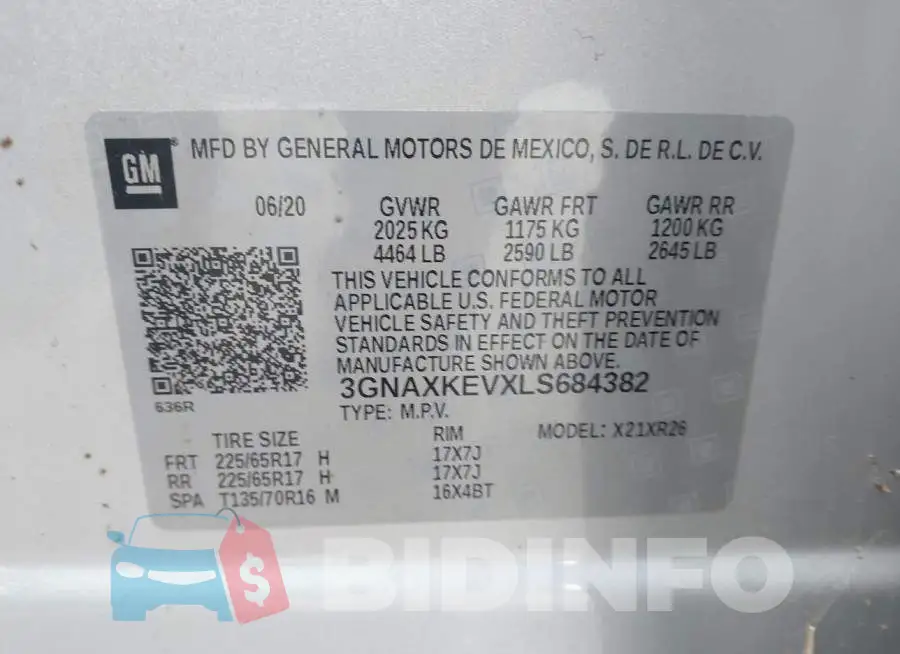 3GNAXKEVXLS684382 Photo# 9