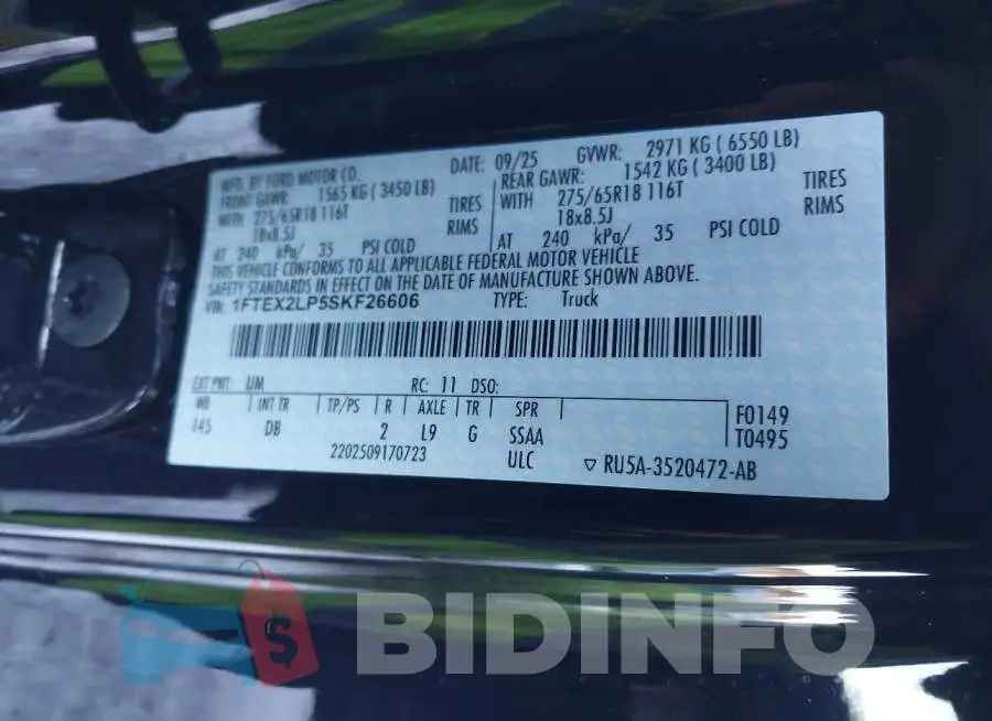 1FTEX2LP5SKF26606 Photo# 9
