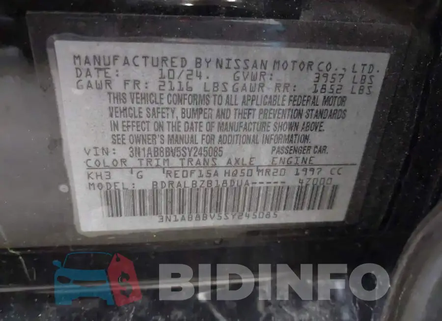 3N1AB8BV5SY245085 Photo# 9