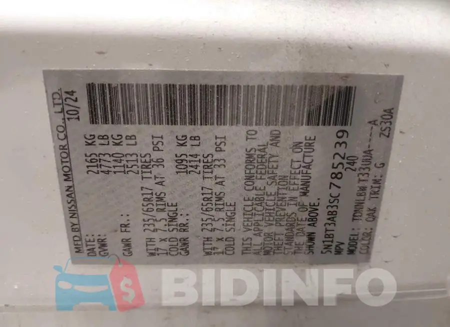 5N1BT3AB3SC785239 Photo# 9